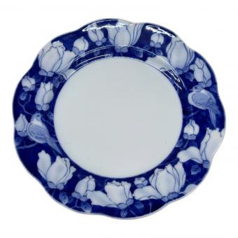 深川製磁 (フカガワセイジ) ケーキ皿 花鳥外濃