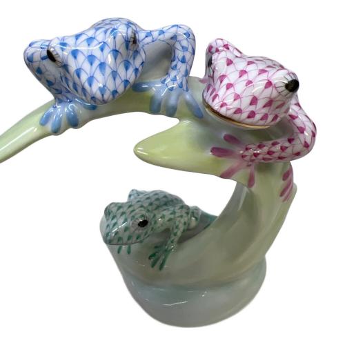 Herend (ヘレンド) 葉っぱの上の3匹の蛙