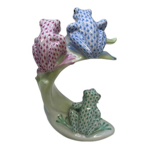 Herend (ヘレンド) 葉っぱの上の3匹の蛙