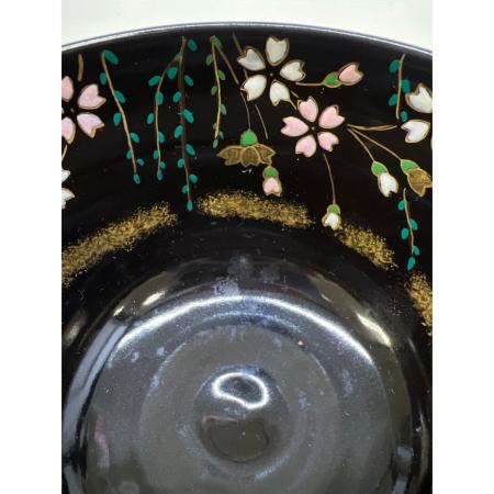 仁清黒 茶碗 上山善峰 柳桜|トレファクONLINE 仁清黒 茶碗 上山善峰 柳桜|トレファクONLINE