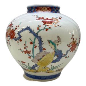十四代柿右衛門 (ジュウヨンダイカキエモン) 花瓶 染錦