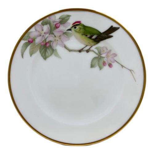 大倉陶園 (オオクラトウエン) ケーキ皿 野鳥シリーズ(キクイタダキ) 5951 17cm