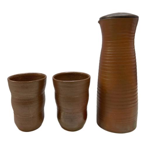 ウォーターピッチャー＆カップセット 備前焼 松