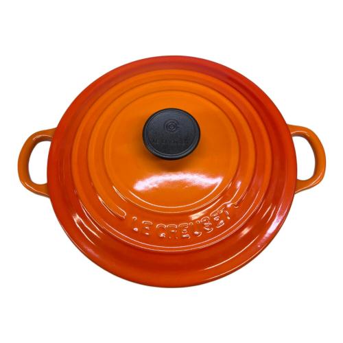 LE CREUSET (ルクルーゼ) 両手鍋 箱劣化有 20cm オレンジ ココット・ロンド