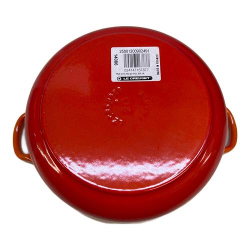 LE CREUSET (ルクルーゼ) 両手鍋 箱劣化有 20cm オレンジ ココット・ロンド
