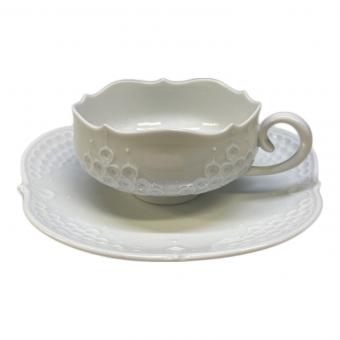 Meissen (マイセン) カップ&ソーサー ホワイトレリーフ