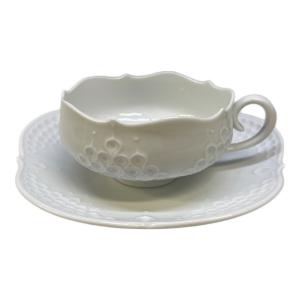 Meissen (マイセン) カップ&ソーサー ホワイトレリーフ