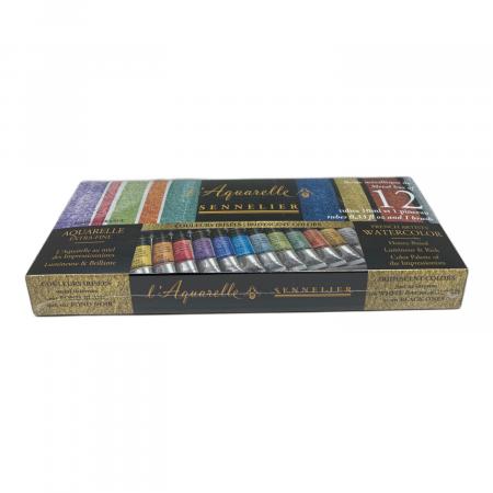 Sennelier (セヌリエ) 透明水彩絵具 イリディセントカラー12色セット