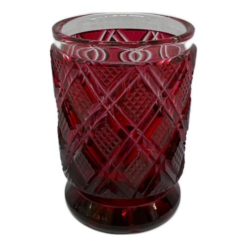 薩摩切子 盃 レッド