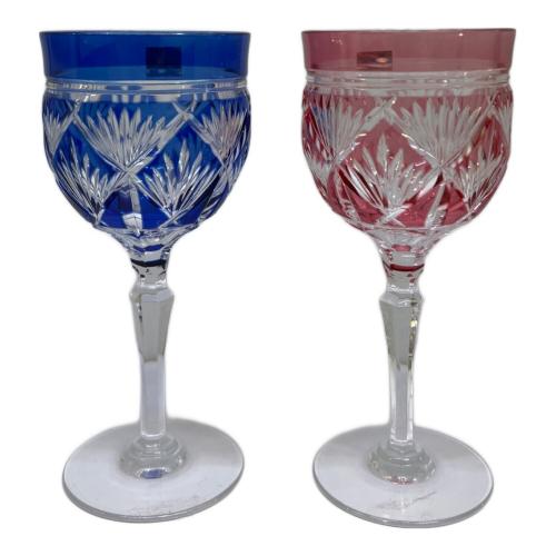 KAGAMI CRYSTAL (カガミクリスタル) 葡萄酒杯 江戸切子 2620 笹っ葉紋