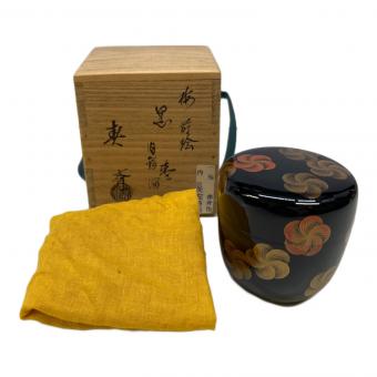 春斉作 黒棗 梅蒔絵