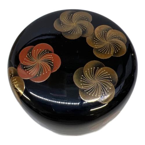 春斉作 黒棗 梅蒔絵