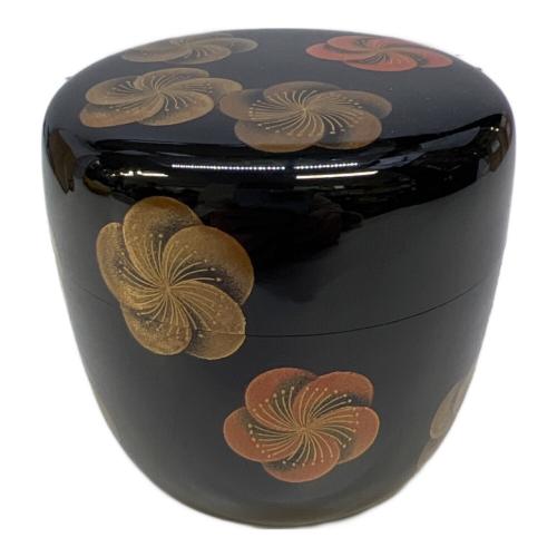 春斉作 黒棗 梅蒔絵