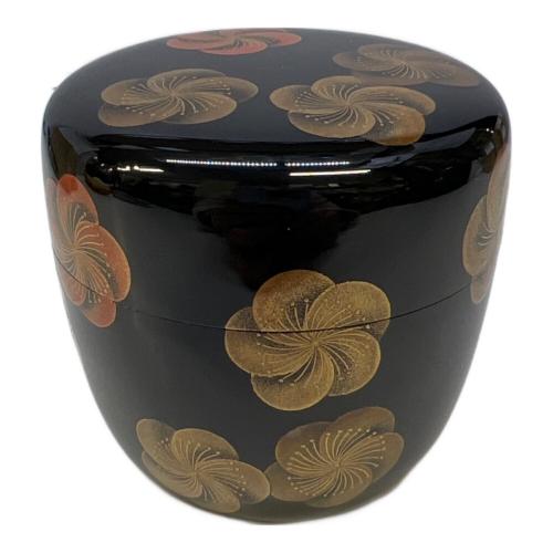 春斉作 黒棗 梅蒔絵