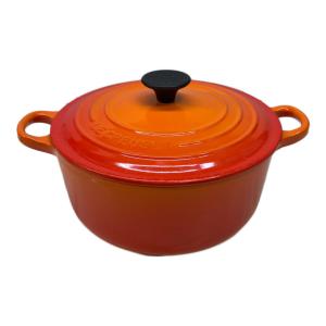 LE CREUSET (ルクルーゼ) 両手鍋 20cm オレンジ シグニチャー・ココット・ロンド