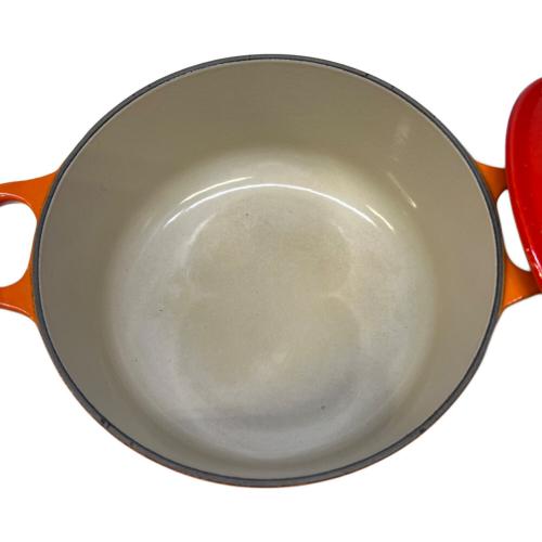 LE CREUSET (ルクルーゼ) 両手鍋 20cm オレンジ シグニチャー・ココット・ロンド