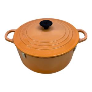 LE CREUSET (ルクルーゼ) 両手鍋 SIZE 22cm オレンジ ココット・ロンド ピーチピンク ココット・ロンド