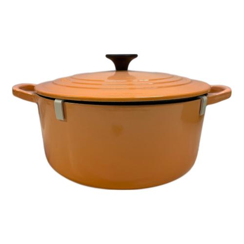 LE CREUSET (ルクルーゼ) 両手鍋 SIZE 22cm オレンジ ココット・ロンド ピーチピンク ココット・ロンド