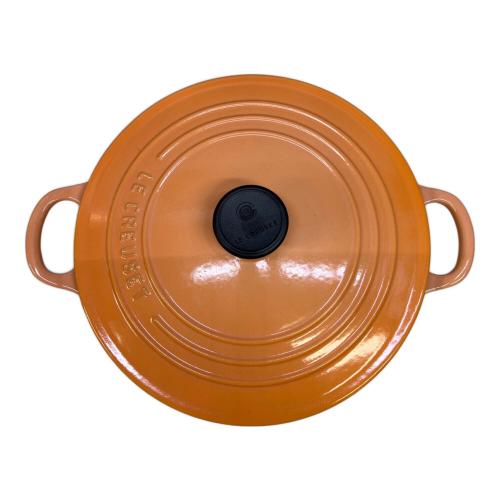 LE CREUSET (ルクルーゼ) 両手鍋 SIZE 22cm オレンジ ココット・ロンド ピーチピンク ココット・ロンド