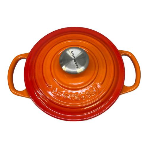 LE CREUSET (ルクルーゼ) シグニチャー ココット・ロンド 16cm オレンジ (シルバーツマミ) オレンジ
