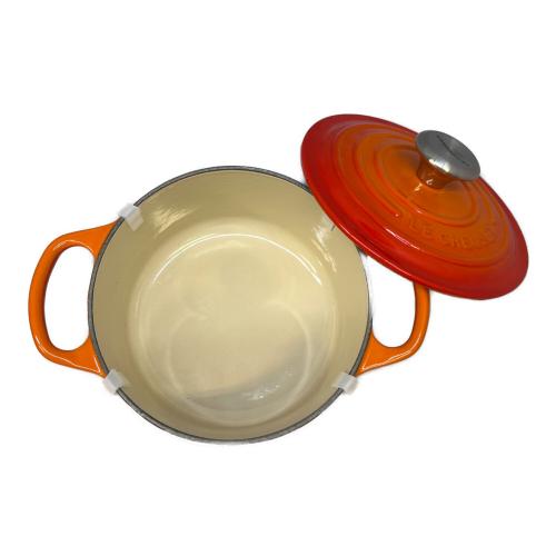 LE CREUSET (ルクルーゼ) シグニチャー ココット・ロンド 16cm オレンジ (シルバーツマミ) オレンジ