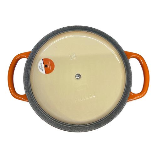 LE CREUSET (ルクルーゼ) シグニチャー ココット・ロンド 16cm オレンジ (シルバーツマミ) オレンジ