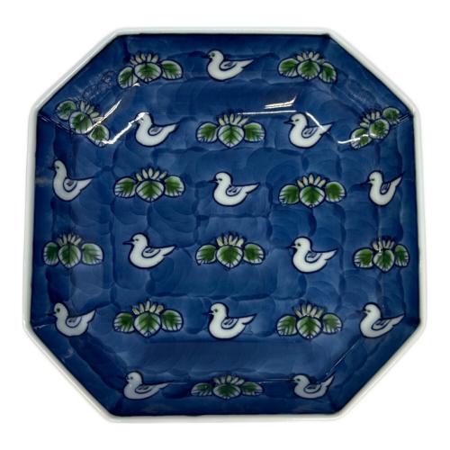 源右衛門窯 (ゲンエモンガマ) 中方皿 染錦水鳥図