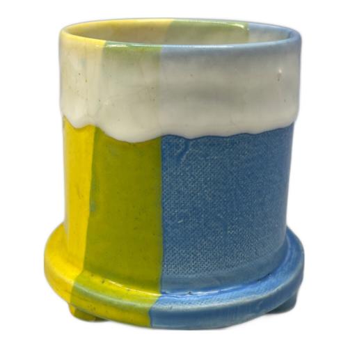 ECHO PARK POTTERY (エコーパーク・ポッテリー) プランター ブルー×イエロー USED EXPO2014