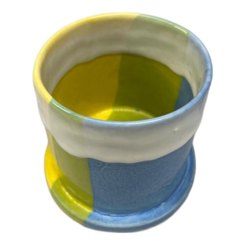 ECHO PARK POTTERY (エコーパーク・ポッテリー) プランター ブルー×イエロー USED EXPO2014