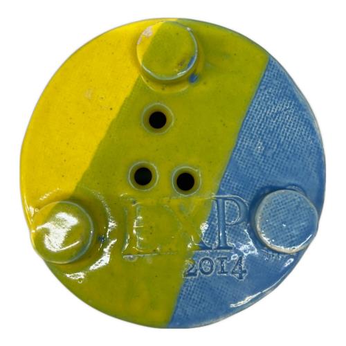 ECHO PARK POTTERY (エコーパーク・ポッテリー) プランター ブルー×イエロー USED EXPO2014