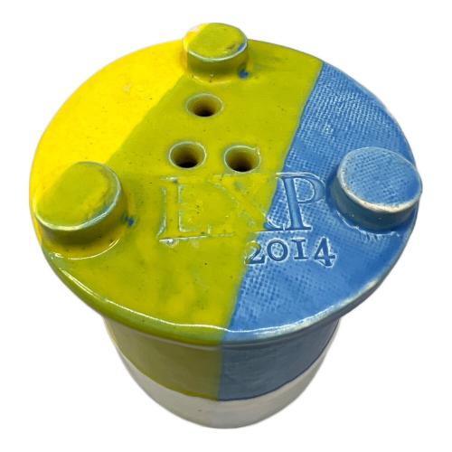 ECHO PARK POTTERY (エコーパーク・ポッテリー) プランター ブルー×イエロー USED EXPO2014