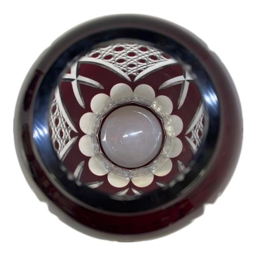 江戸切子 (エドキリコ) クリスタルフラワーベース レッド