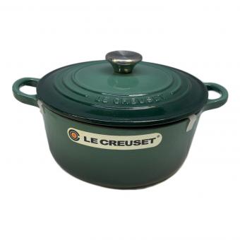 LE CREUSET (ルクルーゼ) 両手鍋 22cm グリーン シグニチャー ココットロンド