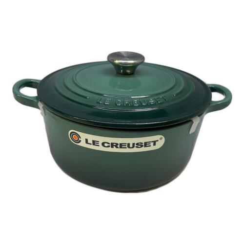 LE CREUSET (ルクルーゼ) 両手鍋 22cm グリーン シグニチャー ココットロンド