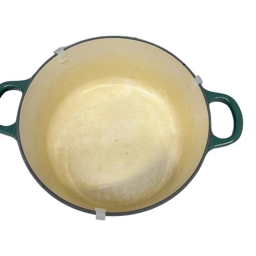 LE CREUSET (ルクルーゼ) 両手鍋 22cm グリーン シグニチャー ココットロンド
