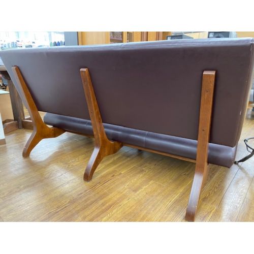 IDEE (イデー) 3人掛けソファー ブラウン×ナチュラル 3人掛け  CAGOLE BENCH SOFA