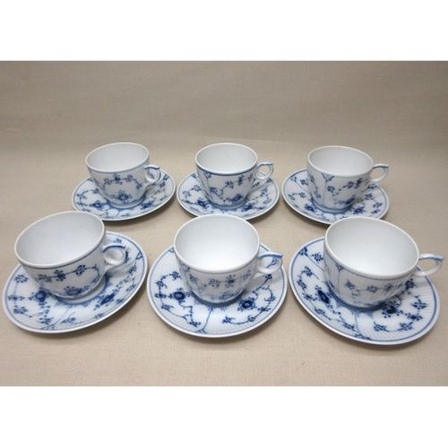 Royal Copenhagen ロイヤル コペンハーゲン コーヒーカップ ソーサー ブルーフルーテッド プレイン 6pセット 参考価格90 000円 税 トレファクonline