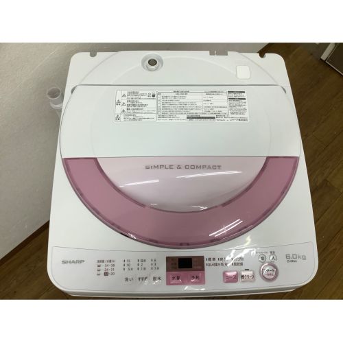 SHARP (シャープ) 全自動洗濯機 6.0kg ES-GE6A 2017年製 50Hz／60Hz