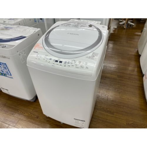 TOSHIBA (トウシバ) 縦型洗濯乾燥機 背面ヘコミ有 8.0kg AW-8V6 2018年製 50Hz／60Hz