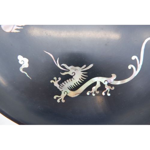 螺鈿漆器 朝鮮特産 海市商会 京城本町 お盆4つ 本樫 FE544 朝鮮美術