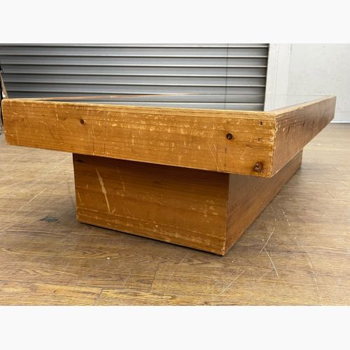 Knot antiques (ノットアンティークス) ローテーブル ライトブラウン  ガラス天板  ABC CENTERTABLE