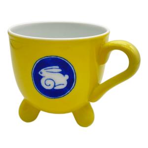 深川製磁 (フカガワセイジ) マグカップ 黄地うさぎ