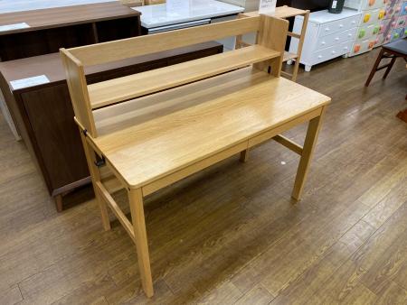 無印良品 (ムジルシリョウヒン) オーク無垢材デスク(上置き棚付き