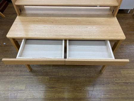 無印良品 (ムジルシリョウヒン) オーク無垢材デスク(上置き棚付き