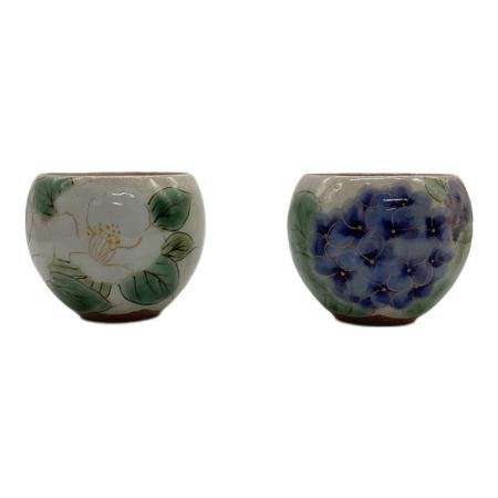 清水焼 (キヨミズヤキ) 玉湯呑み揃え 花柄違い 5客セット｜トレファク