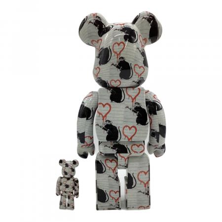 MEDICOM TOY - MEDICOM TOY メディコムトイ BE@RBRICK × SYNC Brandalism Love Rat 100% 400% Set ベアブリック ラブラット 2体セット ベアブリック ホワイト Brandalism (ブランダリズム) BE@RBRICK LOVE RAT 100% & 400%（ベア