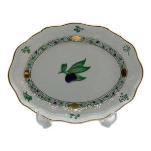 Herend (ヘレンド) オーバルディッシュ グリーン アピシウスハーブ