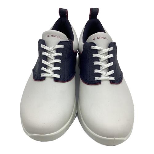 ECCO (エコー) メンズ レザーウォータープルーフゴルフシューズ 24.5㎝ ホワイト/マリーン