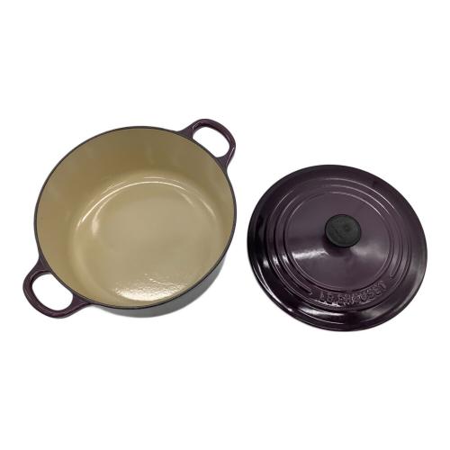 LE CREUSET (ルクルーゼ) 両手鍋 ココット ロンド 22cm パープル