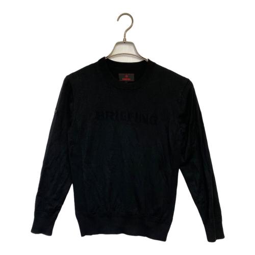 BRIEFING (ブリーフィング) ゴルフウェア(トップス) シルク混ロゴニットセーターBRG211M11 メンズ SIZE S ブラック